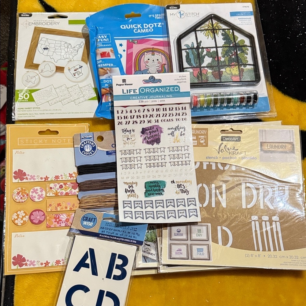 Craft Supplies Bundle with Stickers and Embroidery Kits